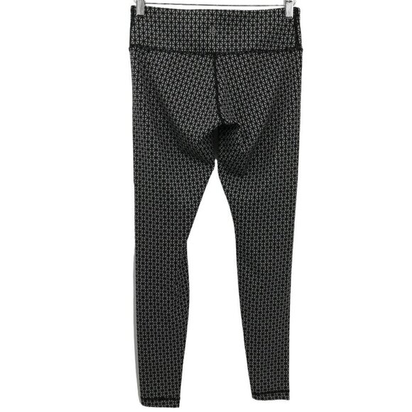 Lululemon Wunder Under Full On Luon Black Leggings Size 6 Tri Geo Silver Spoon - Picture 5 of 10